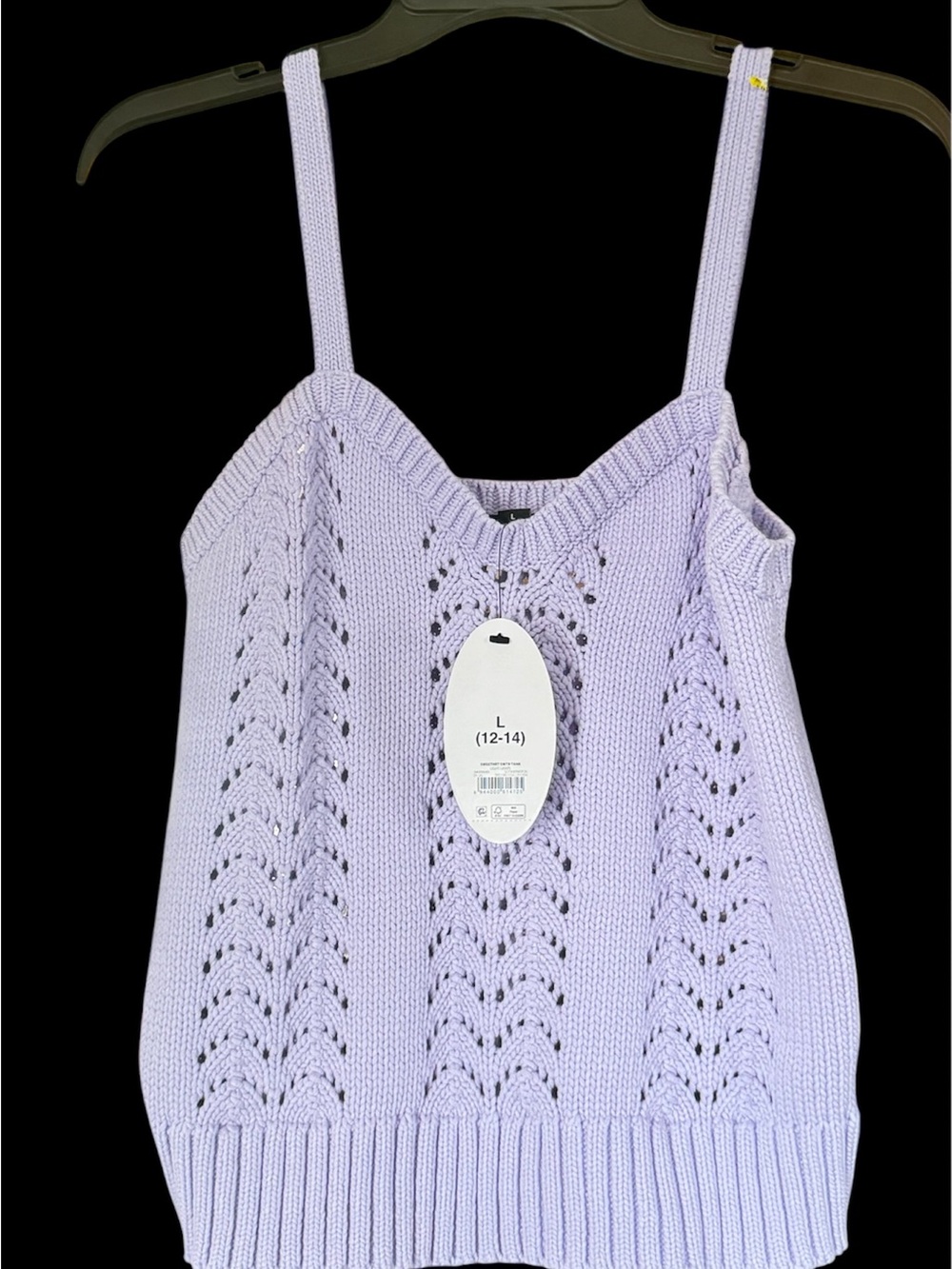 Light Lilac Knit Pointelle Camisole - Brand: